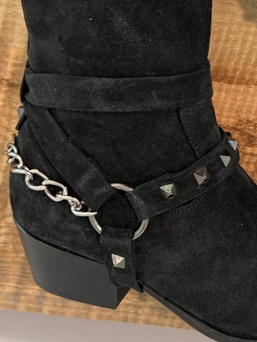 Karl Lagerfeld Paris Men's White Label Studded Suede & Leather Boots Size 9M/42